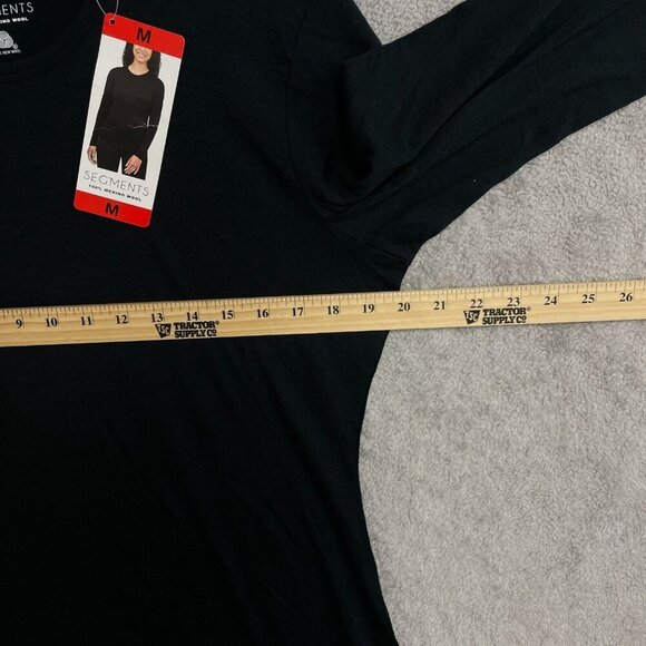 NEW Segments 100% Merino Wool Women's M Black Long Sleeve Top - Picture 5 of 9